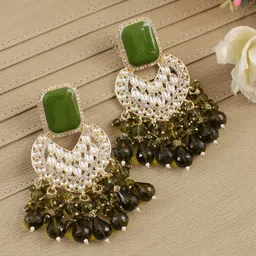 Crunchy Fashion Gold-Plated Heart Shaped Drop Earrings-image-81