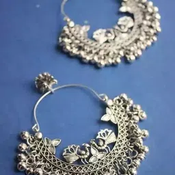 Samridhi DC Silver-Plated Contemporary Chandbalis Earrings-image-26
