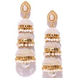 Anouk Gold-Plated Contemporary Jhumkas Earrings-image-2