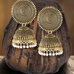 MEENAZ Gold-Plated Contemporary Jhumkas-picture-55