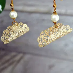 BeAbhika Taco Filigree Pearl Beaded Quirky Drop Earrings image 1