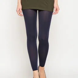 Lebami Women Navy Blue Sheer Solid Skinny Stockings-picture-17