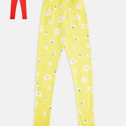 Pantaloons Junior Girls Pack Of 2 Yellow & Red Printed Ankle-Length Leggings-picture-21