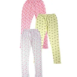 IndiWeaves Girls Pack Of 3 Printed Ankle Length Pure Cotton Leggings-picture-28