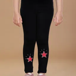 StyleStone Girls Black & Red Printed Cotton Ankle-Length Leggings-picture-55