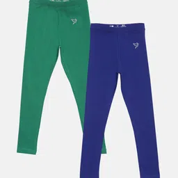 TWIN BIRDS Girls Pack Of 2 Solid Pure Cotton Ankle-Length Leggings-image-81
