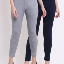 TAG 7 Women Pack Of 2 Solid Ankle Length Leggings-picture-32