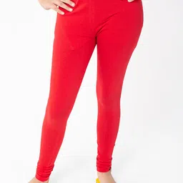 indian flower Girls Red Solid Churidar-Length Leggings-picture-15