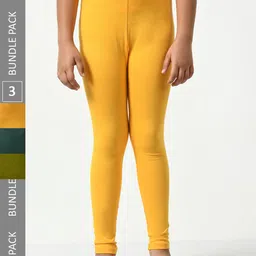 BAESD Girls Pack Of 3 Churidar-Length Leggings-picture-48