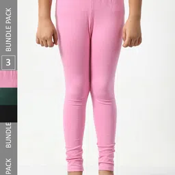 BAESD Girls Pack Of 3 Churidar Length Leggings-image-40