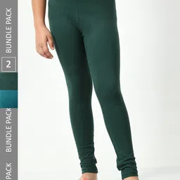 BAESD Girls Pack of 2 Super Soft Churidar Length Leggings-picture-31