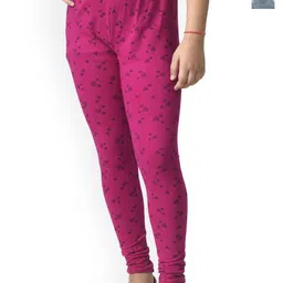BAESD Girls Pack Of 2 Printed Pure Cotton Churidar Length Leggings-picture-15