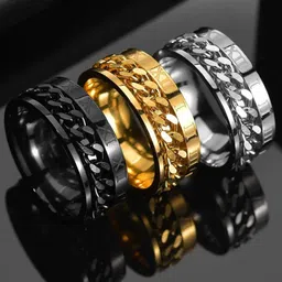 MEENAZ Men Set Of 3 Silver-Plated Finger Ring-image-41