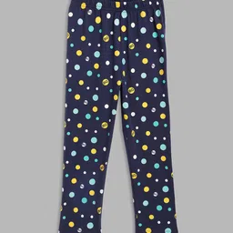 Blue Giraffe Girls Navy Blue Printed Pure Cotton Leggings-picture-19