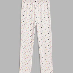 Blue Giraffe Girls Grey & Pink Printed Cotton Leggings image 1