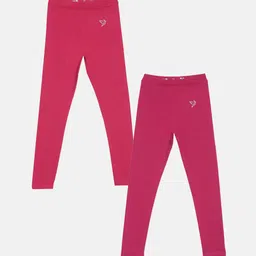 TWIN BIRDS Girls Pack Of 2 Solid Ankle-Length Pure Cotton Leggings-picture-29