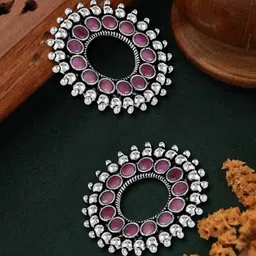 Anouk Silver-Plated Oxidised Classic Studs Earrings-picture-39