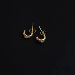 Anushka Jain Jewellery 925 Sterling Silver Gold-Plated Cubic Zirconia Studded Earrings-picture-26
