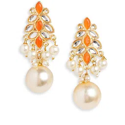 HOT AND BOLD Gold-Plated Artificial Beads Classic Crop Earrings-picture-15