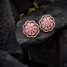 Saraf RS Jewellery Gold Plated Classic Studs Earrings-picture-34