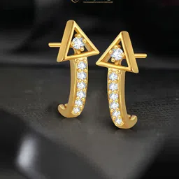 Vighnaharta Gold-Plated Cubic Zirconia Geometric Half Hoop Earrings-picture-38