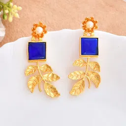 Silvermerc Designs Gold Plated Contemparory Shaped Drop Earrings image 1