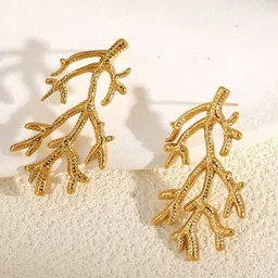 DIVASTRI Leaf Shaped Studs Earrings-picture-12