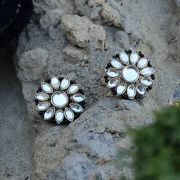BeAbhika Stones Studded Circular Studs Earrings-picture-40