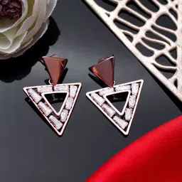 AARSHVI American Diamond Geometric Shaped Drop Earrings-picture-25