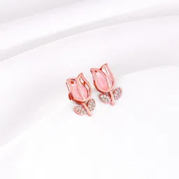 GIVA Rose Gold-Plated 925 Sterling Silver Floral Studs Earrings image 1