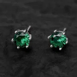 SALTY Stainless Steel Artificial Stones Studded Studs Earrings image 1