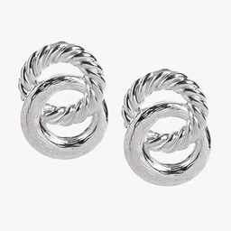 Kazo Silver-Plated Contemporary Studs Earrings image 1