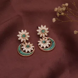 Mali Fionna Mother of Pearl Studded Contemporary Drop Earrings-picture-29