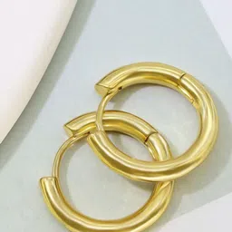 MYKI Stainless Steel Gold-Plated Hoop Earrings-picture-11