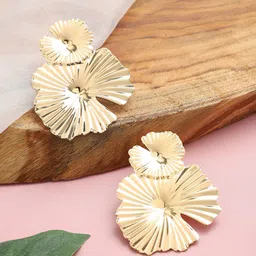 SOHI Gold-Plated Contemporary Drop Earrings-picture-41