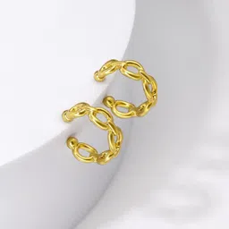 MYKI Gold-Plated Cubic Zirconia Stainless Steel Contemporary Stud Earrings-picture-28