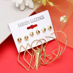 Celena Cole Set Of 6 Gold-Plated Contemporary Celena Cole Earrings image 1