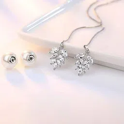MYKI Silver-Toned Stainless Steel Contemporary Studs Earrings-image-23