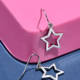 Accessorize London Women Silver Star Short Drop Earring-picture-37