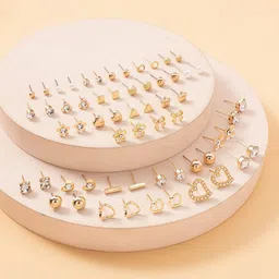 Shining Diva Fashion Set of 30 Contemporary Studs Earrings image 2