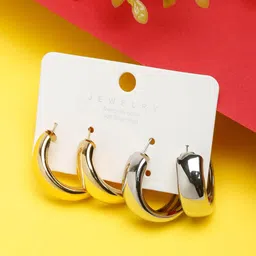 DressBerry Set Of 2 Contemporary Studs Earrings-picture-18