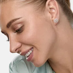 MINUTIAE Silver-Plated & White Circular Crystals Studs Earrings-picture-39