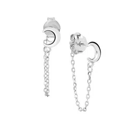 Nistra Rhodium-Plated Crescent Shaped Drop Earrings-picture-29