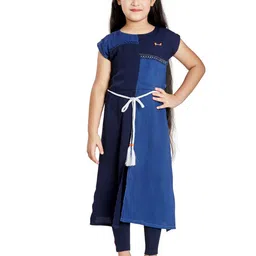 Peppermint Girls Colourblocked Kurta With Leggings-picture-49