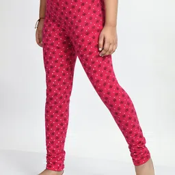 BAESD Girls Pack Of 3 Conversational Printed Pure Cotton Churidar-Length Leggings image 3
