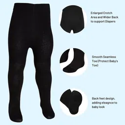 The Little Lookers Kids Pack of 2 Self Design Stockings image 2