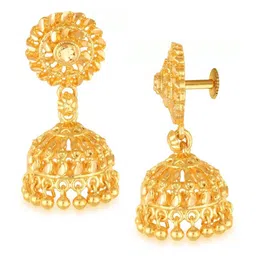 Vighnaharta Gold-Plated Dome Shaped Jhumkas image 4