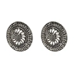 Shining Jewel - By Shivansh Silver-Plated Contemporary Studs Earrings image 2