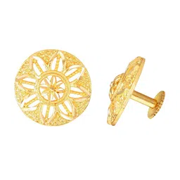 Vighnaharta Gold-Plated Floral Studs Earrings image 3