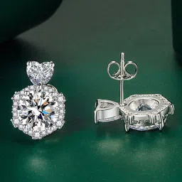 Designs & You Silver-Plated Contemporary Studs Earrings image 4